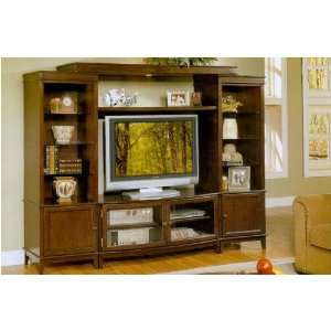   Entertainment Center With Lighted Piers And Bridge Furniture & Decor