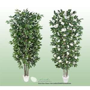  TWO 7 Artificial Trees   Very Full Ficus + Camellia with 