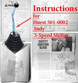 INSTRUCTIONS Hurst Indy SSA 510 0002 3spd Trans Shifter  