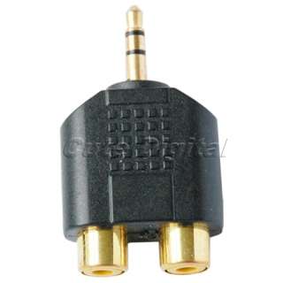 5mm Audio Jack Out Plug to 2 RCA Splitter Adapter  