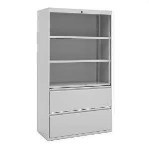  Two Drawer Lateral File & Three High Open Shelves