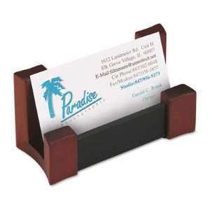  Rolodex Wood/Leather Business Card Holder ROL81766 Office 