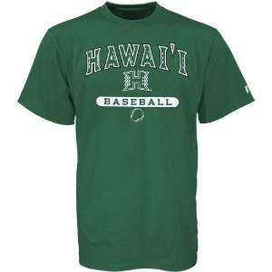  Russell Hawaii Warriors Green Baseball T shirt Sports 