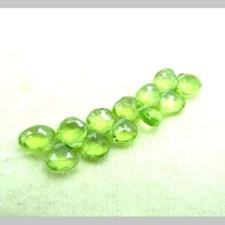 Peridot 5MM Faceted Heart Briolette Bead (12Bead)  