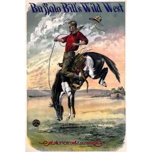 BUFFALLO BILLS WILD WEST HORSE HORSEBACK COW BOYS A BUCKING BRONCO 