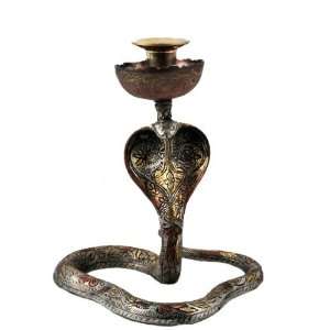  Tibetan Brass Snake Candleholder