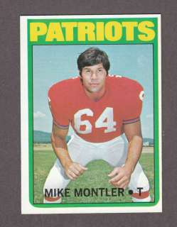 1972 TOPPS FB HIGH #324 MIKE MONTLER PATRIOTS NM MT  
