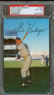 1953 55 Dormand #129 Gil Hodges ~ Dodgers PSA 8 3264  