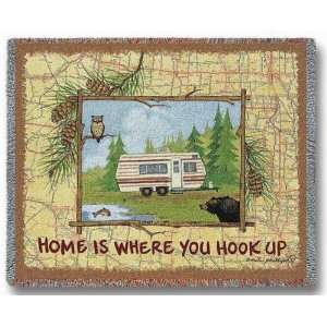   Home Is Where You Hook up RV Tapestry Throw PC 4298 T