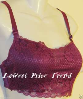 BRA #99649 CAMI LACE COVER UNDERWIRE purple 34D LIGHTLY PADDED NEW 