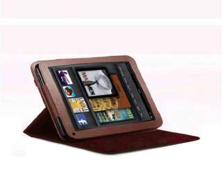 360 degree Rotary leather case fo Kindle Fire Landscape Portrait View 
