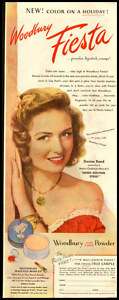 1947 vintage ad for Woodbury Fiesta Makeup Donna Reed  