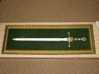 DECORATIVE STAINLESS STEEL SWORD W/WOOD FRAME.NEW  