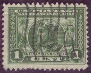 1913 1c green PANAMA PACIFIC EXPOSITION, US Scott #397  
