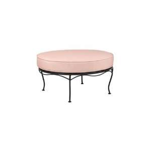  Wrought Iron Universal Oval Ottoman without Welt Patio Cognac Finish