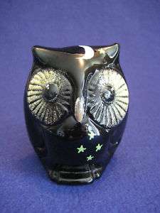 Fenton 3 Black Owl HP Stars & Moon 100th Anniv  