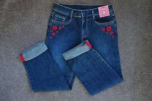 Gymboree Poppy Love Cropped Jeans Girls Sz 9 NWT  
