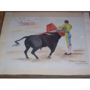  Bull Fighting Painting by Carmelo Tienda 