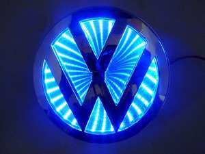 NEW 3D LED Car Decal Logo Light Badge Lamp Emblem Sticker for Blue VW 