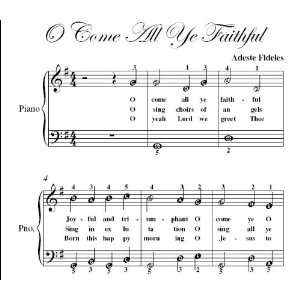   Come All Ye Faithful Easiest Piano Sheet Music Christmas Carol Books