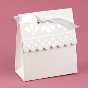  Favor Boxes Pack of 25, Scalloped Edge Favor Boxes, White 
