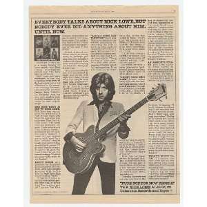  1978 Nick Lowe Pure Pop For Now People Album Promo Print Ad 