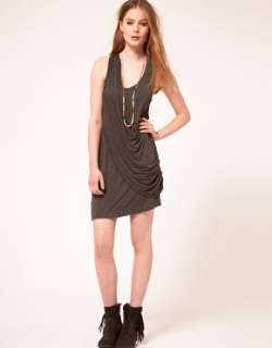 Image 4 of Factory By Erik Hart Draped Jersey Dress With Racer Back
