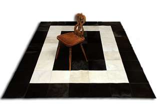 PATCHWORK COWHIDE RUG AREA CARPET COWSKIN LEATHER 128  