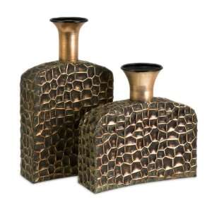  Set of 2 Glitzy Reptilian Scale Decorative Bottles