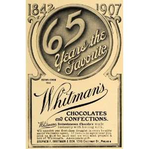 1907 Ad Russell Stover Whitmans Chocolates Confections   Original 