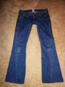 True Religion Joey Low Rise Stretch Flap Pocket Twised Flare Jeans euc 