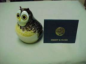 Orient & FLume Horned Owl Glass Paperweight NIB  