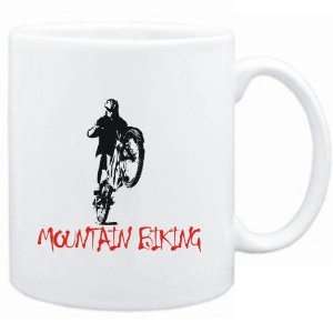  Mug White  Mountain Biking Silhouette Sports Sports 