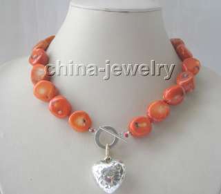Gorgeous 18 18 20mm orange coral necklace  