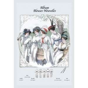 Album Blouses Nouvelles Five Ladies in White   16x24 Giclee Fine Art 