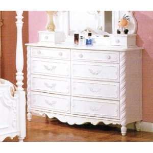  Bedroom Dresser with Storage Drawers   White Finish