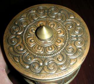 Wonderful Rare Old Tibetan Buddhist Carved Prayer Wheel  