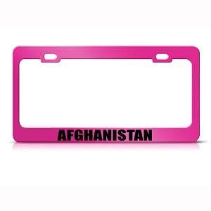 Afghanistan Flag Pink Country Metal license plate frame Tag Holder