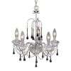 Light Crystal Chandelier Lighting Fixture, Chrome, Clear and Black 