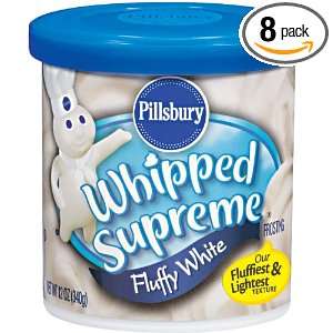 Pillsbury Whipped Supreme Frosting Fluffy White, 12 Ounce (Pack of 8 