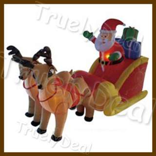 8m(L)Santa Claus & Reindeer Sleigh Airblown Inflatable Xmas Outdoor 