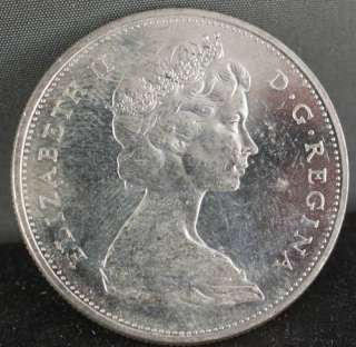 1965 Canadian Silver One Dollar Coin Canada.  