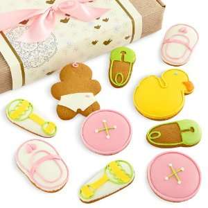Welcome Baby Girl Cookie Assortment   10 Piece  Grocery 