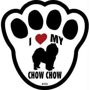  I Love My Chow Chow Dog Pawprint Window Decal Pet 