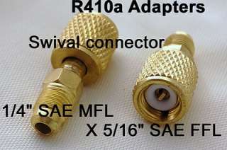 R410a System Port/Tool Adapter 1/4X5/16SAE Flair HVAC Service Liquid 
