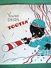 1940’s BLACK BOY New Years Card Dern Tootin’ UNUSED