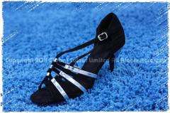 GC Black & Silver Satin Latin Ballroom Salsa Dance Shoes All Sizes 