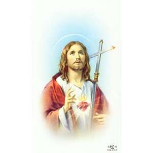  Sacred Heart of Jesus w Cross Custom Prayer Card Toys 