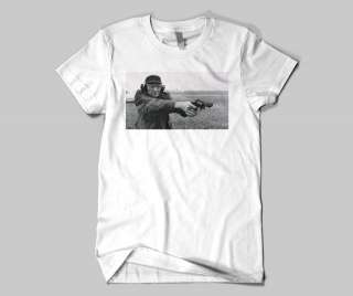 William S Burroughs Beatnik Shooting a Gun T Shirt  