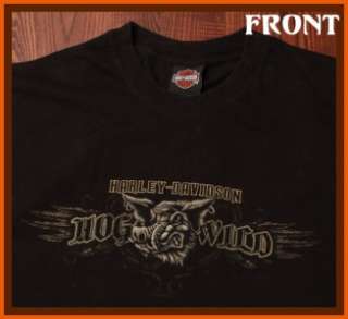   Motorcycles Santa Fe New Mexico Hog Wild Emblem Black XL T Shirt